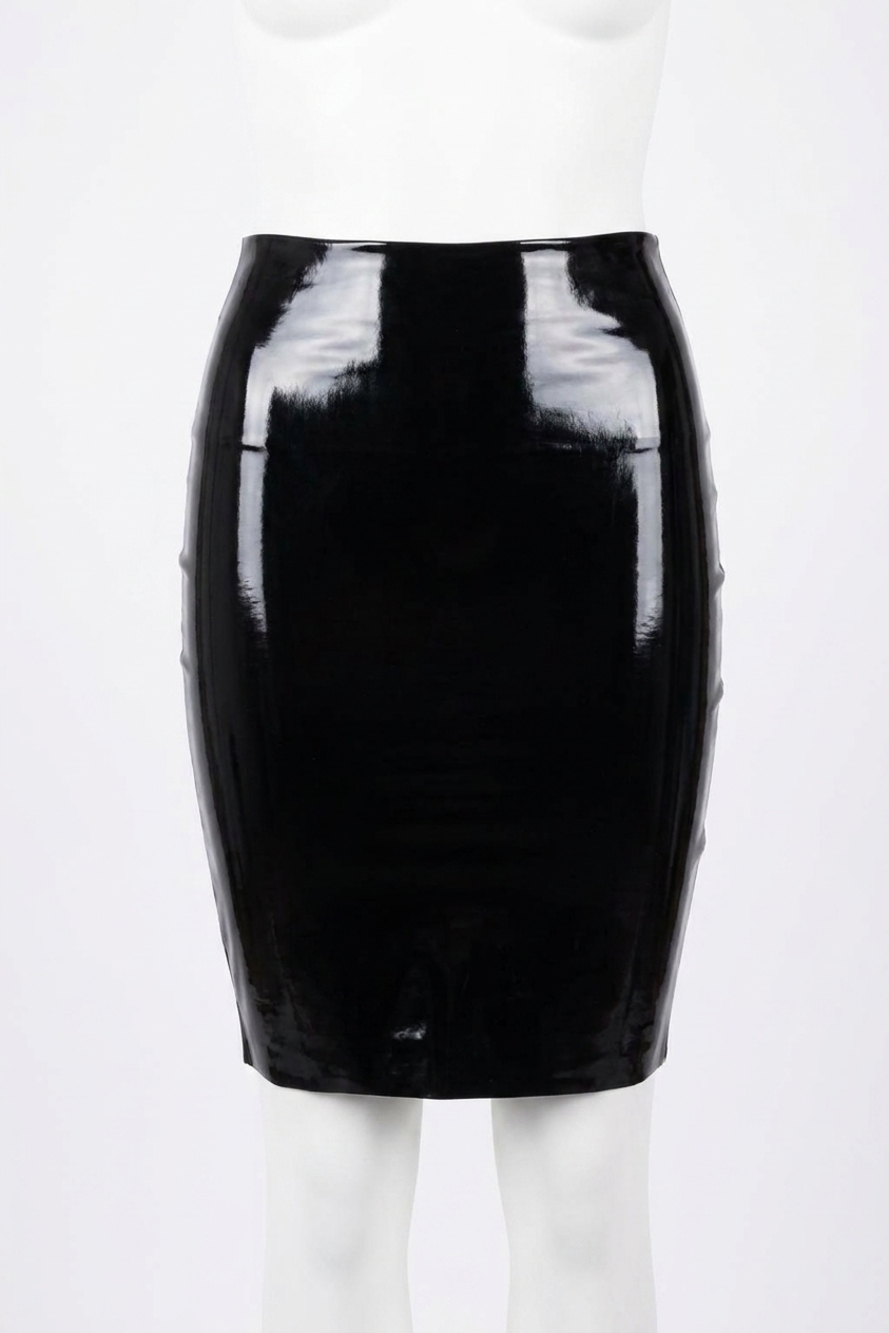NEW COMMANDO faux patent leather mini skirt in black